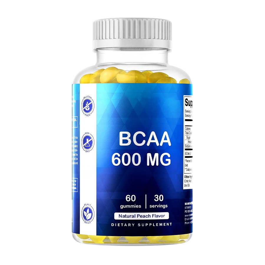 BCAA 600 mg diätetische Gummis natürliche Muskelaufbereitung und Energieunterstützung für aktive Lebensstile