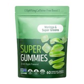 Supergummies erhebende Koffein kostenlos grüne Apfelgeschmack Superfood Gummies
