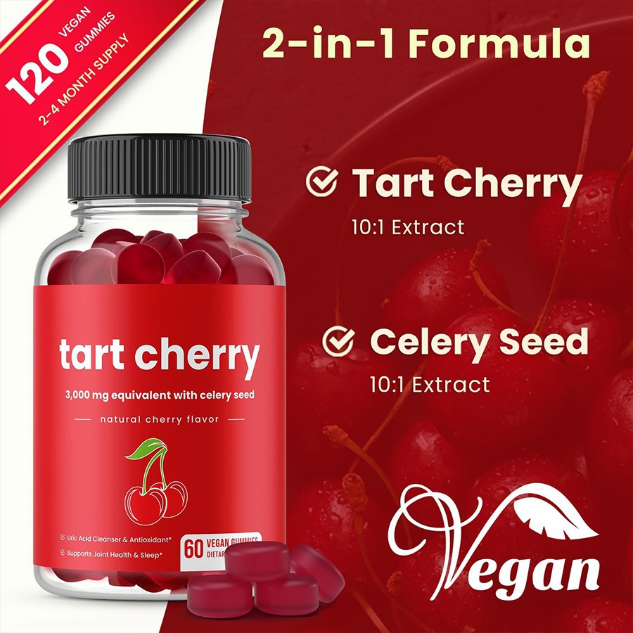 Tart Cherry & Celery Seed Vegan Gummies Natural Support For Uric Acid Health Antioxidant Defense And Daily Wellness​ factory